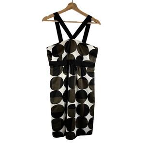 NWT Banana Republic Black and Brown Polka Dot Empire Sheath Dress - Size 6